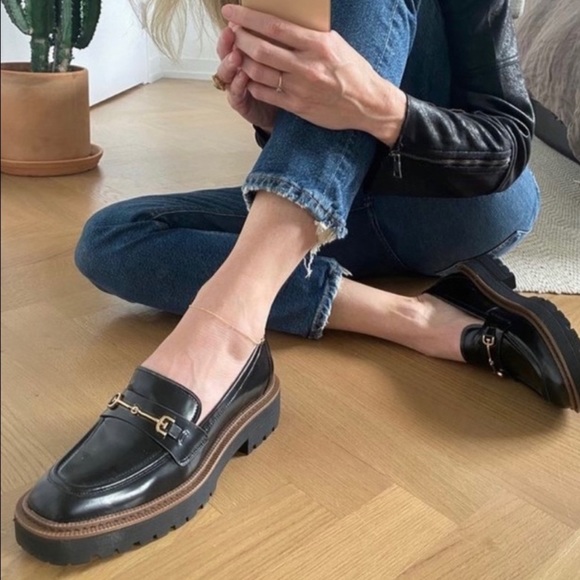 Sam Edelman Laurs Lug Sole Loafers Black Size 10M - Picture 1 of 11